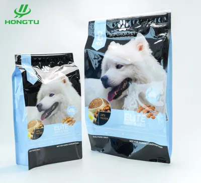 Colori di dimensioni personalizzate Cibo per cani per animali domestici Borsa per cibo per gatti con cerniera Otto