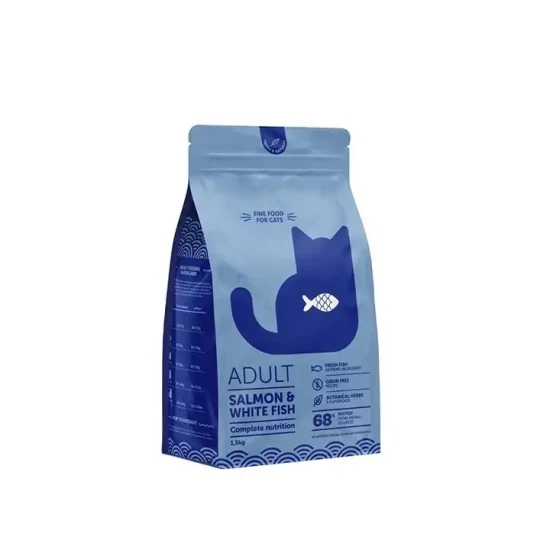 Produttore personalizzato 5 kg/10 kg/15 kg Imballaggio alimentare in plastica con cerniera ecologica 8 sacchetti per alimenti per animali domestici con chiusura laterale